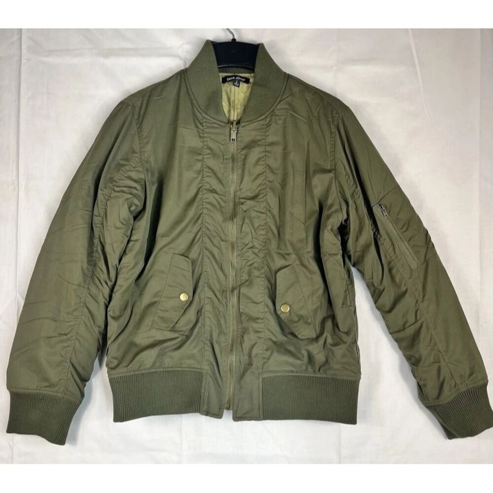 Dear John Bomber Jacket Army Green Sonia Reversible Quilted Military Women Small